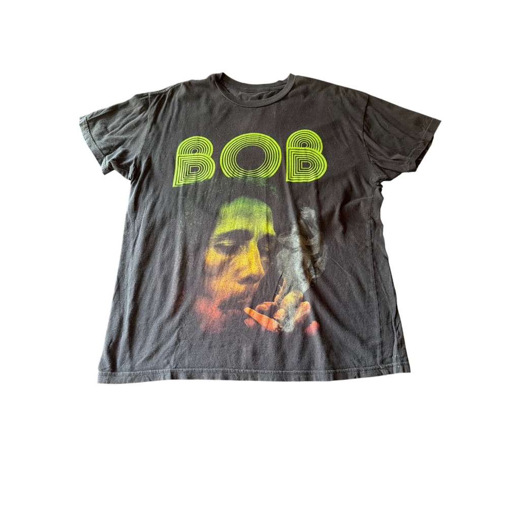 Zion Rootswear T-Shirt Black Bob Marley Graphic Reggae Music Icon Large 2015